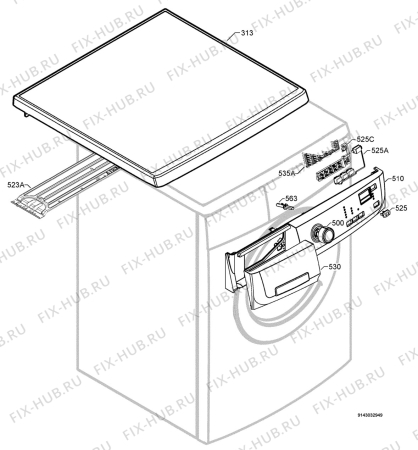 Взрыв-схема стиральной машины Zanussi Electrolux ZWF12280W - Схема узла Command panel 037